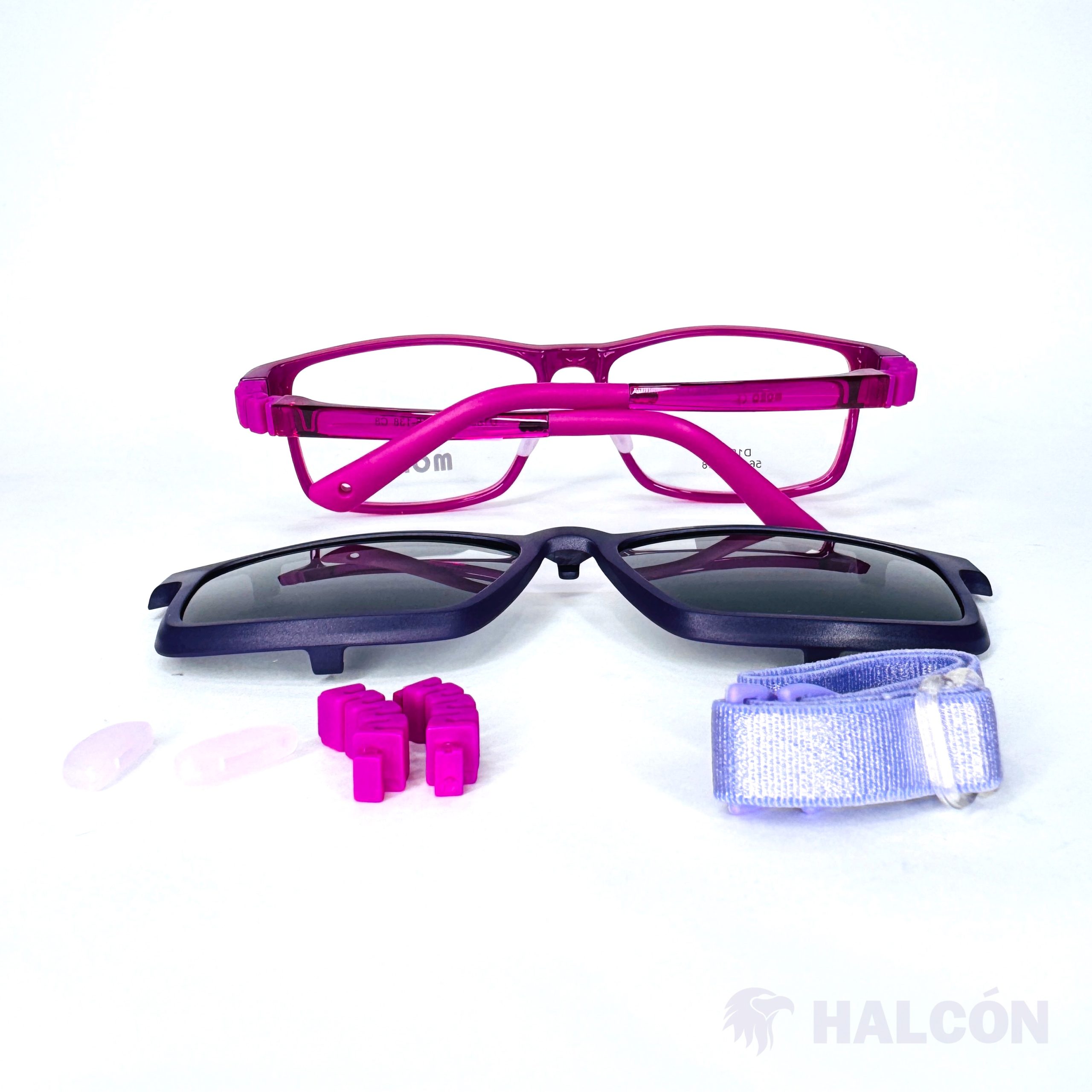 Montura Infantil MORO Flex Clip-On Rosa con Lentes de Sol